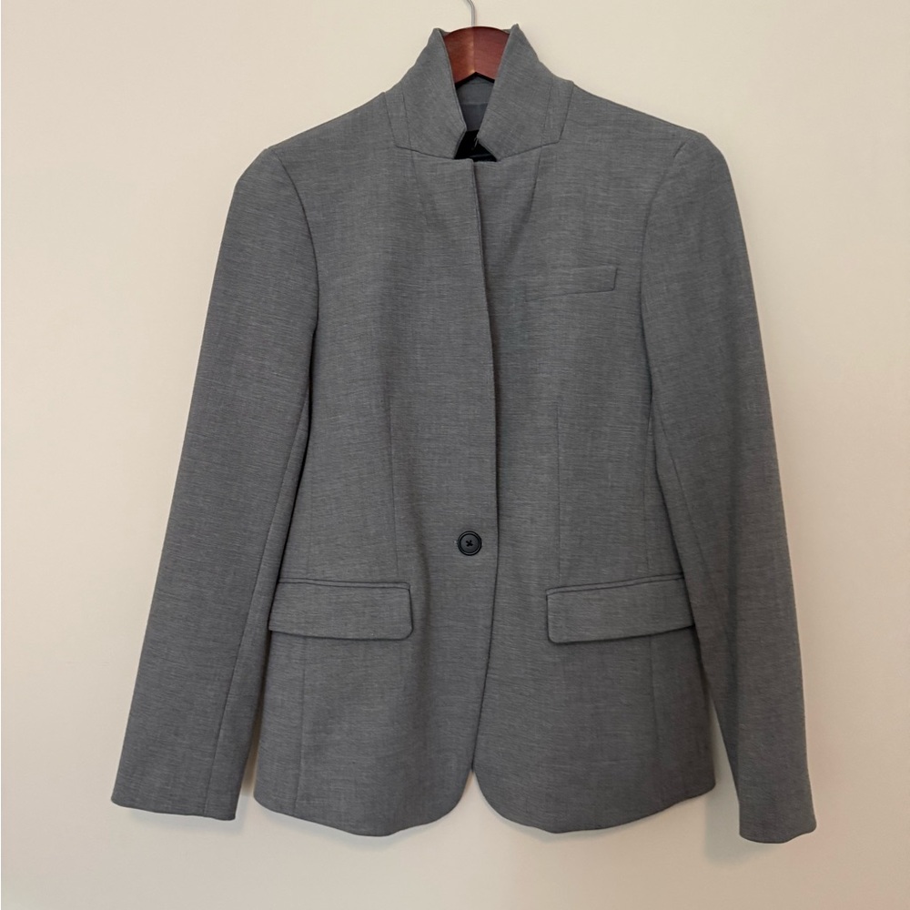 J Crew Women’s Gray Tailored One Buttoned Regent Blazer w/ Notched Lapel Size 4